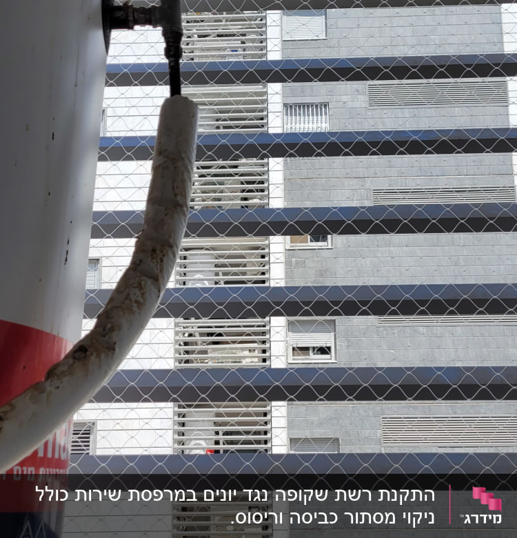 רשת מתכת מותקנת למניעת כניסת יונים